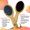 The Buddy System Combo Bristle Pet Brush, 2-in-1 Brush, Durable Rubber Side and Soft Boar Bristle Side - All Pets and Coat Lengths - Top Coat Massage for Cats & Dogs - 1 pack